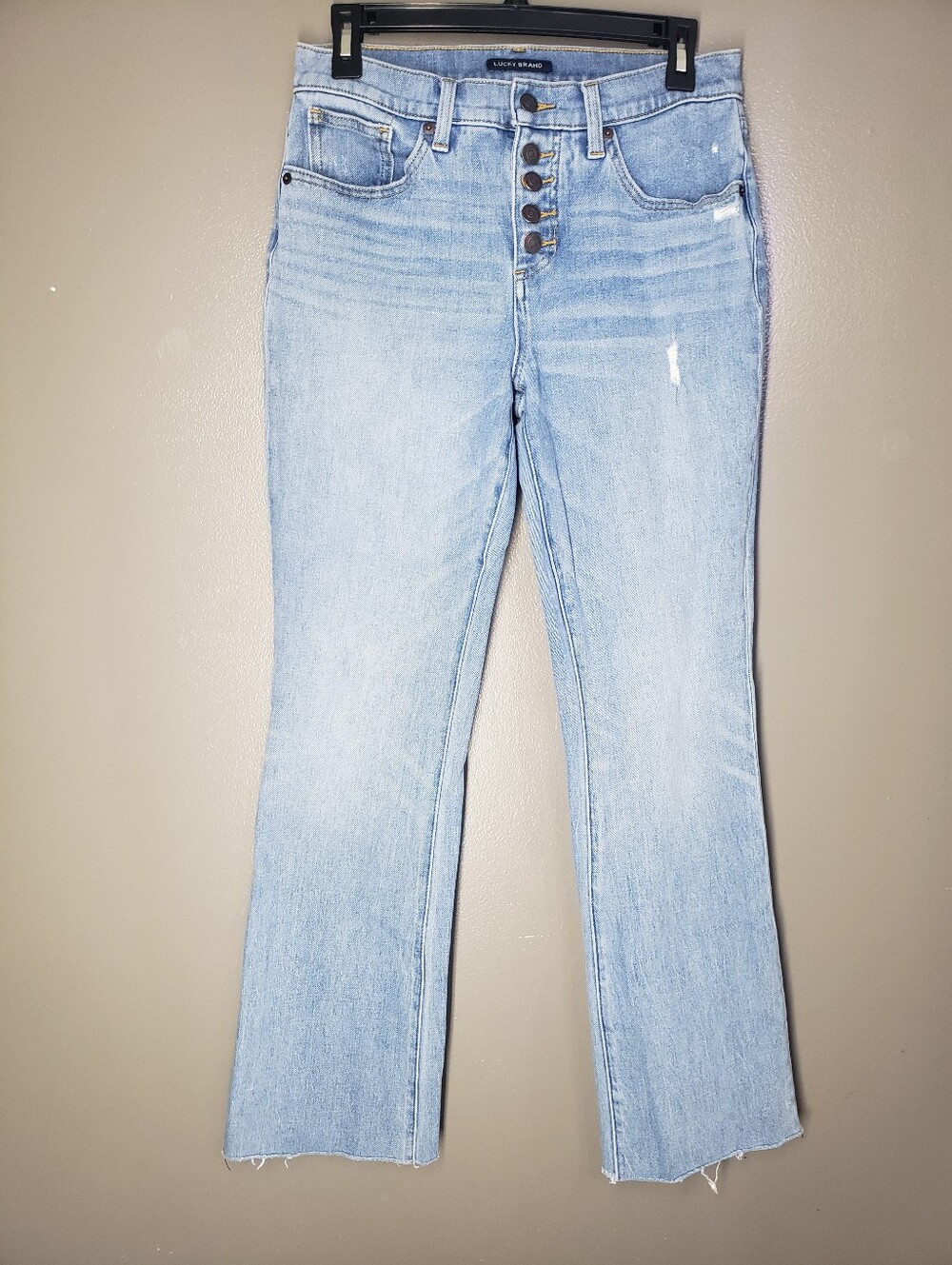 Lucky Brand Mid Rise Ava Boot Jeans Womens Size 8 R Light Wash Button Fly